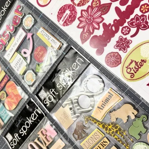 New Lot of 5 Home, Sister, Love, Zoo 3D Scrapbook Embellishment / Stickers - Picture 3 of 3